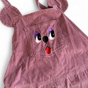 Lazy Oaf Pink Corduroy Jumpsuit with Bear Face